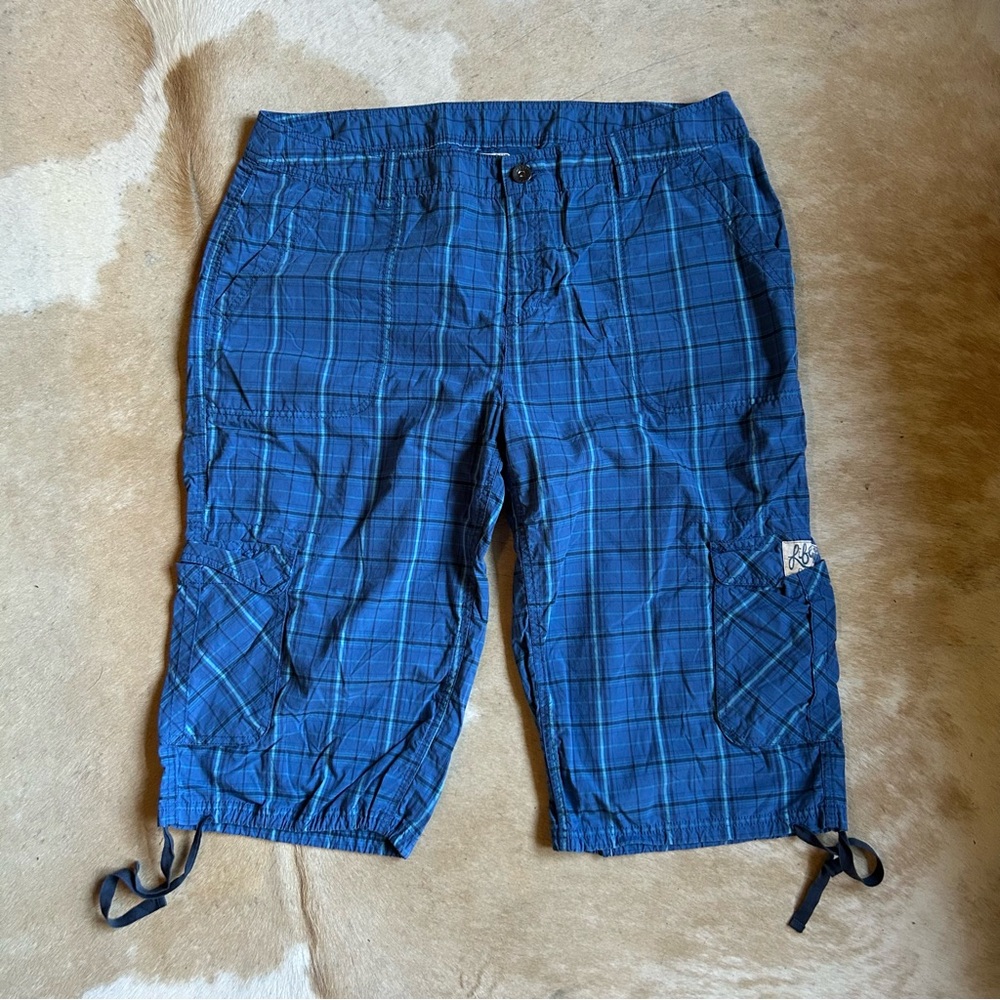 Life Is Good Blue Plaid Women's Shorts - 20